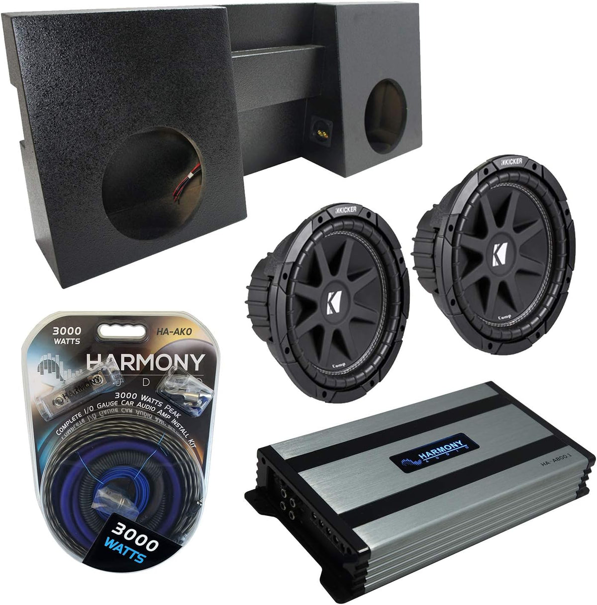 Dual 10 Sub Box Enclosure & Amp Q57202