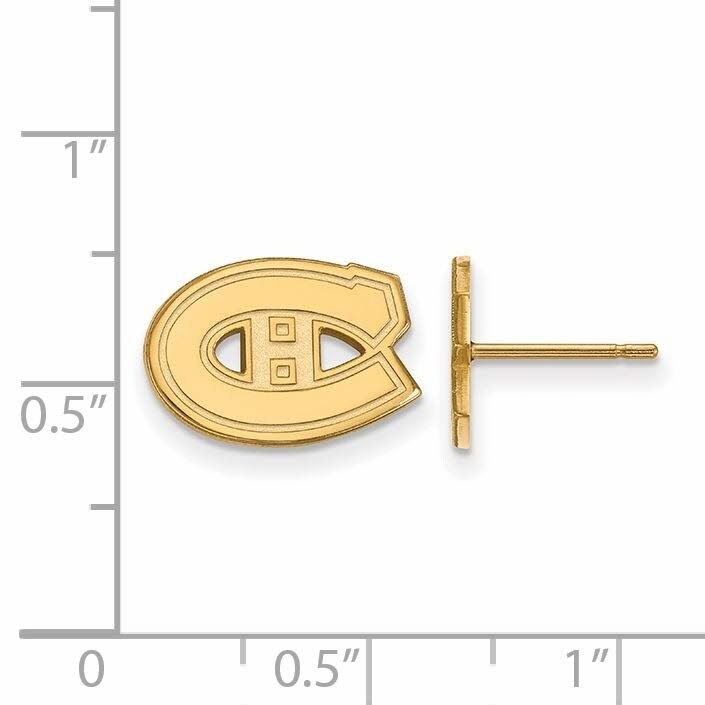 10k Yellow Gold NHL Montreal Canadiens Post Earrings O816067