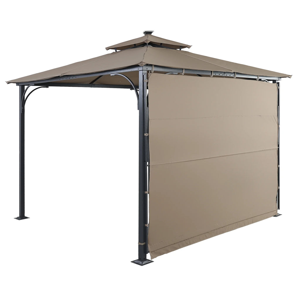 9.8ft. x 9.8ft. Outdoor Patio Gazebo with LED Light, Brown J91082