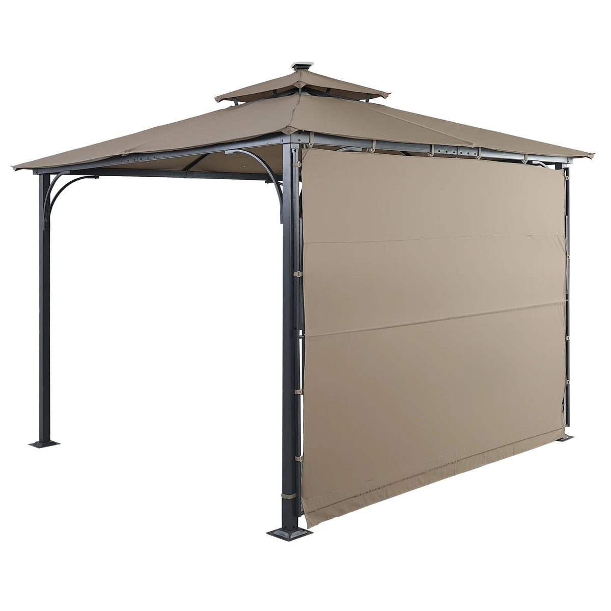 9.8ft. x 9.8ft. Outdoor Patio Gazebo with LED Light, Brown J91082