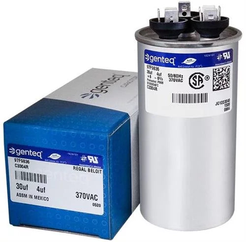 30/4 uF MFD 370 VAC Dual Round Replacement Capacitor X20786