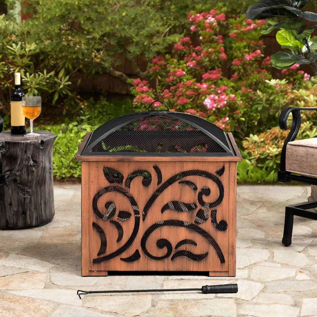 26 in. Square Wood Burning Firepit A24949