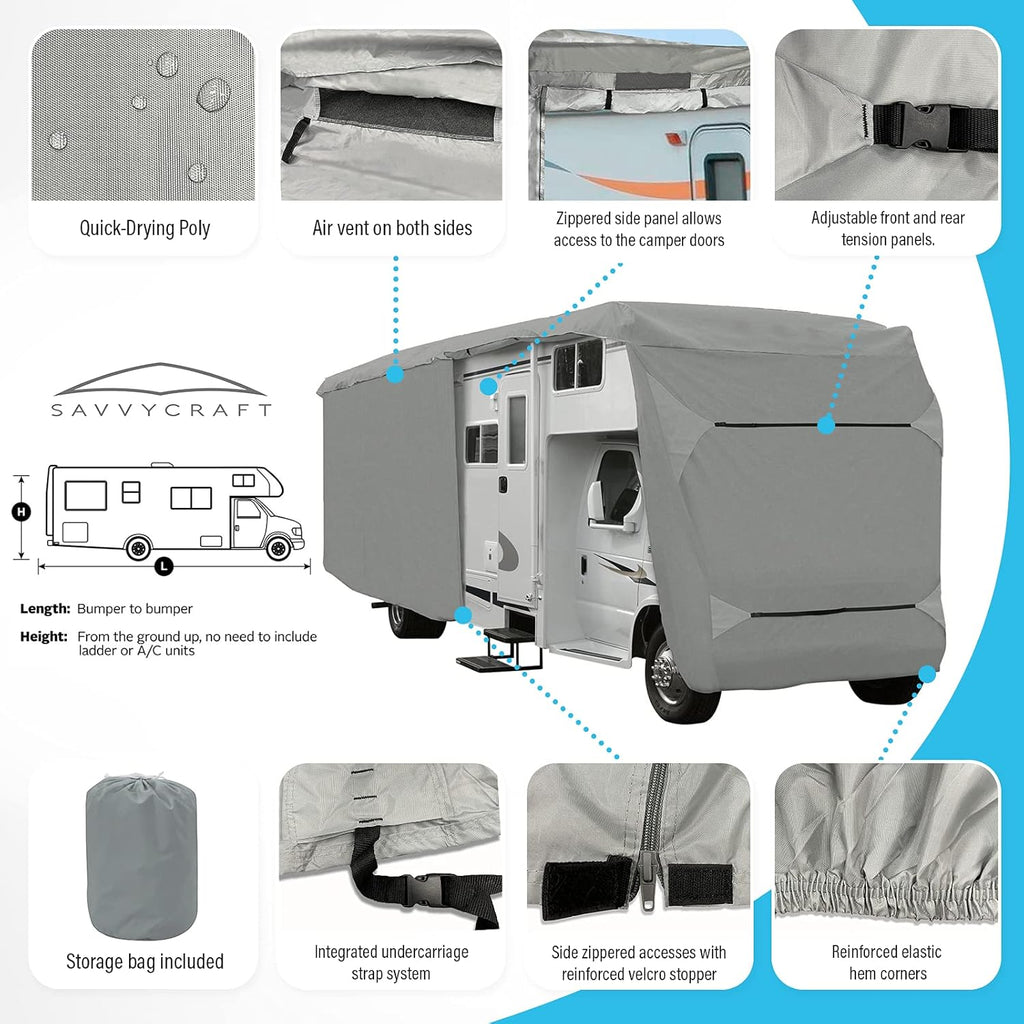 Camper Cover Fits 20' 21' 22' 23'L Zipper Access J5120