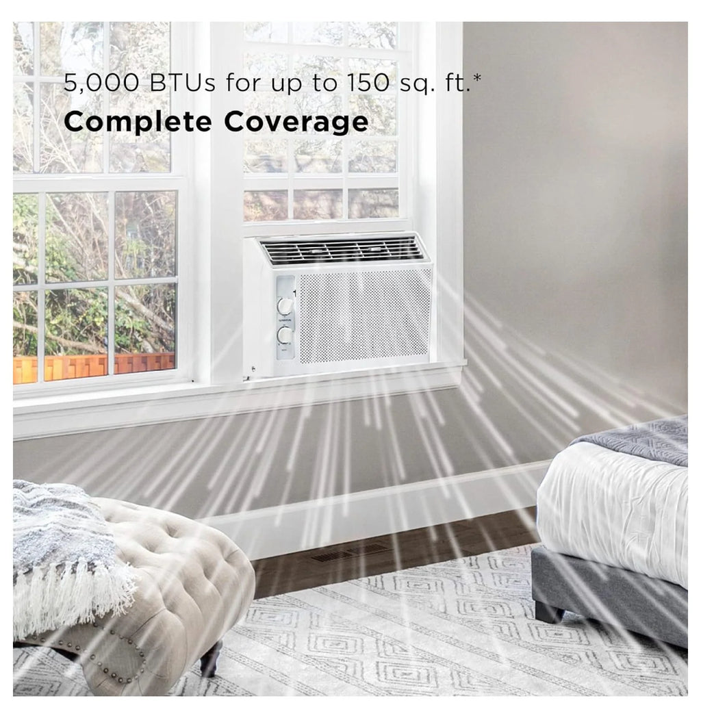 5,000 BTU White Window Air Conditioner and Fan P844
