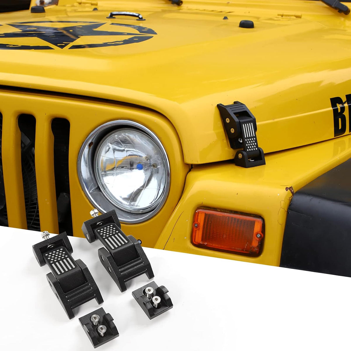 American Flag Hood Latches Aluminum Hood Catch T360249