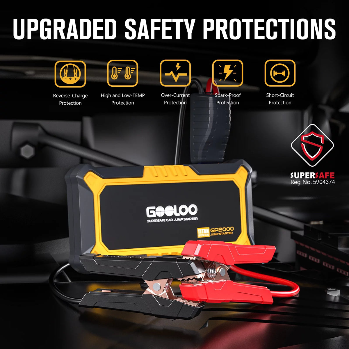 2000A Peak 12V Portable Lithium Jump Starter R42064