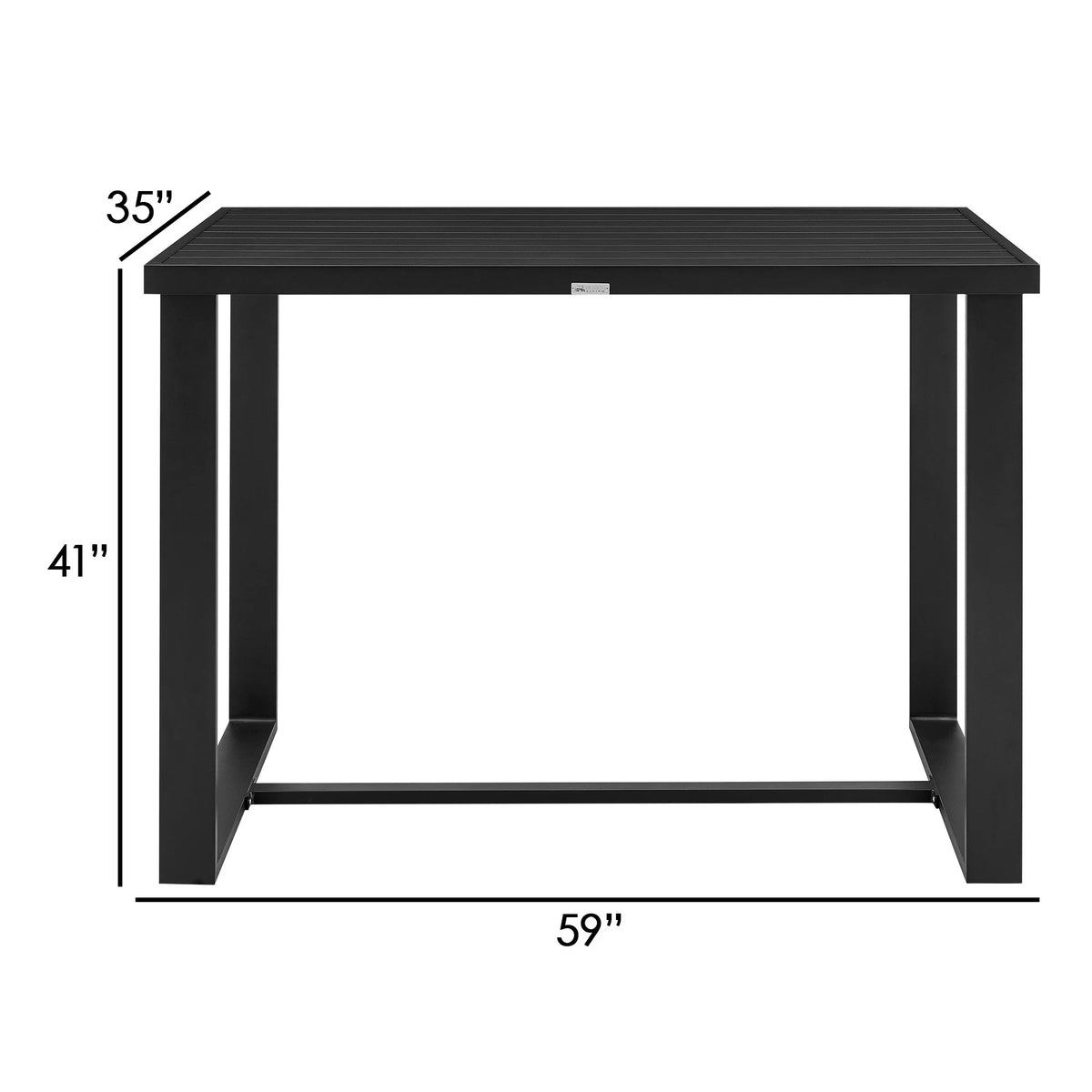 Black Patio Bar Height Dining Table Y475