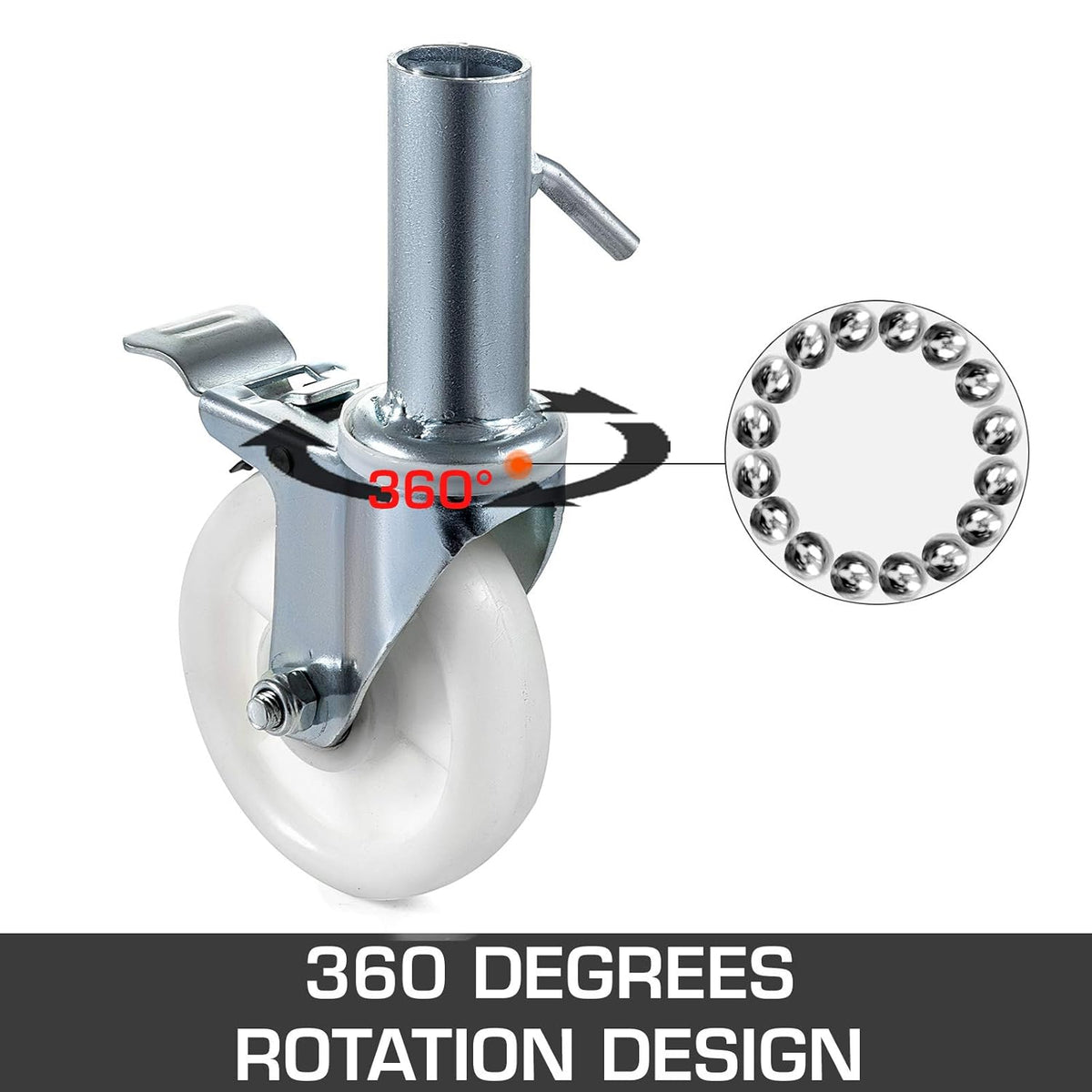 5 Inch PP Swivel Casters with Dual Locking Y688242