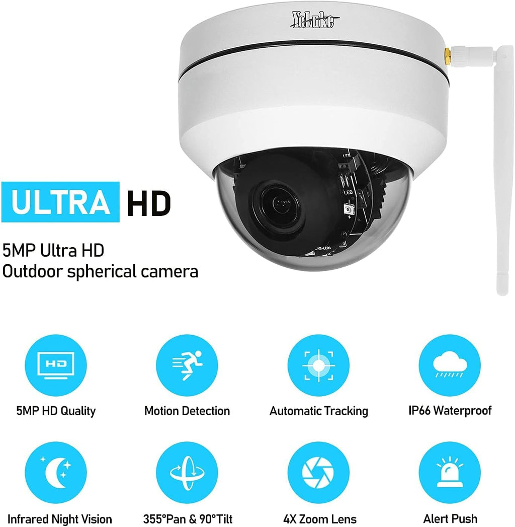 5MP PTZ WiFi Security IP Dome Camera with 5X Optical Zoom E206819