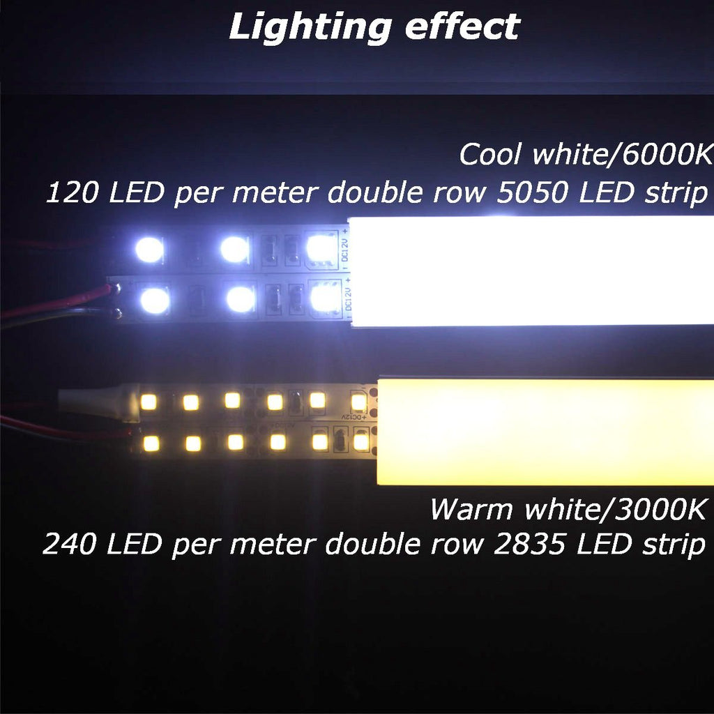 6-Pack 1 Meter LED Strip Aluminum Channels with Diffused Cover J3564