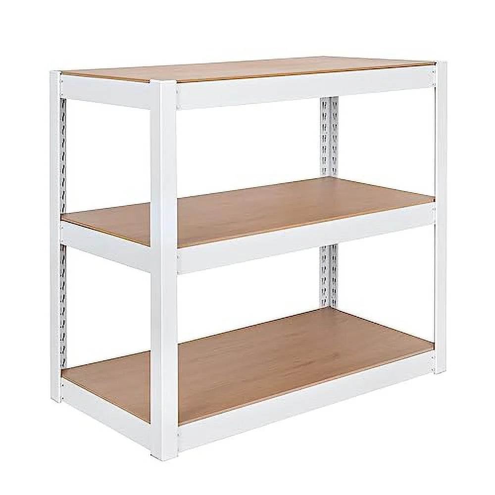 2 Shelf Adjustable Metal Shelving and Storage Bookcase White Y18562