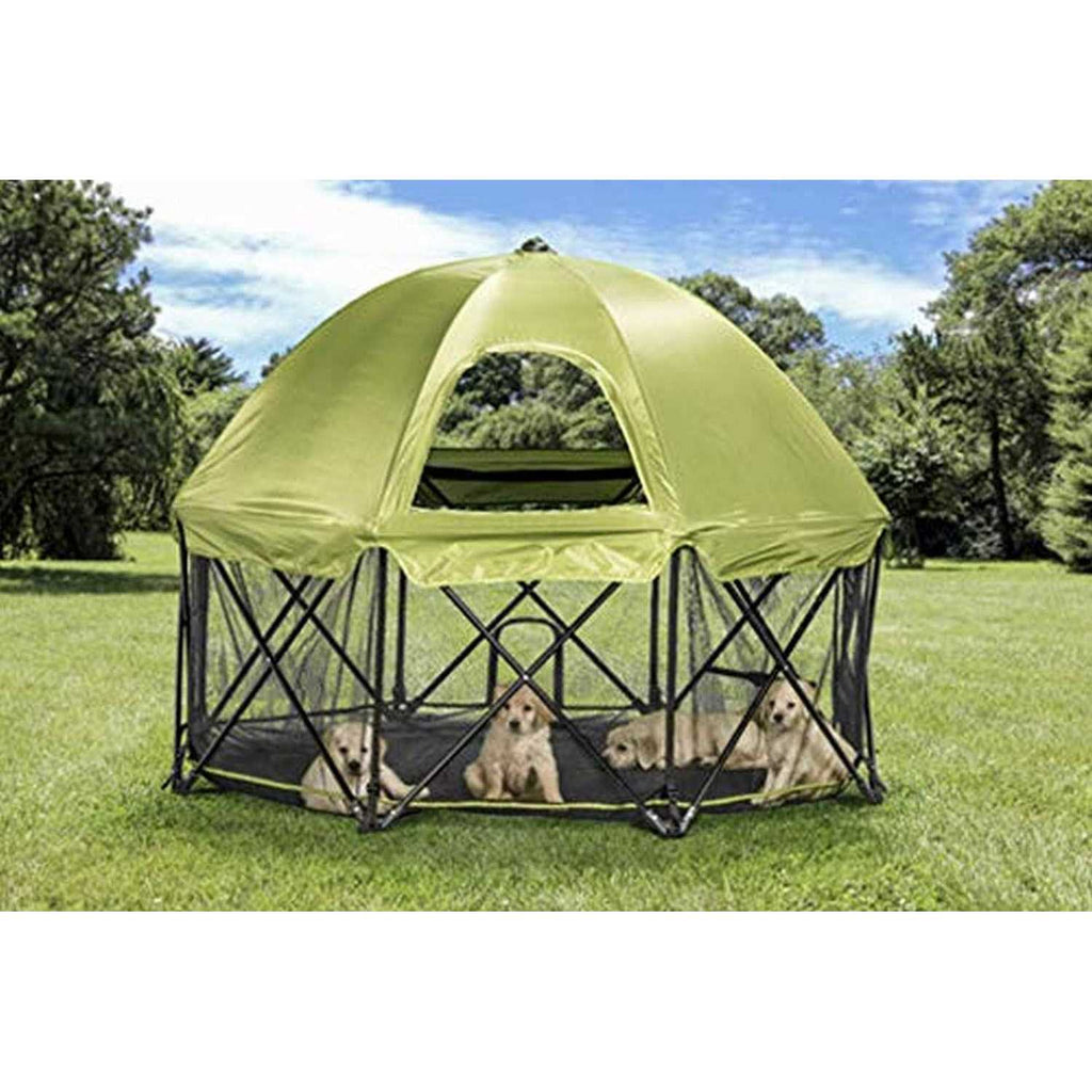 8 Panel Foldable Portable Steel Pet Play Pen I85880