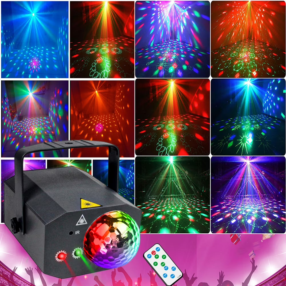 Sound Activated Black ABS Disco Ball Party Lights Y567