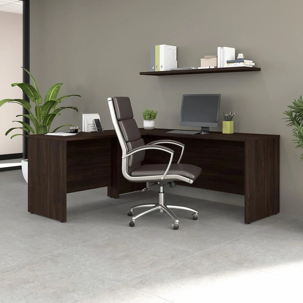 Black Walnut L Shaped Desk X803726