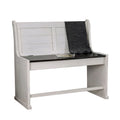 White and Black Wooden Counter Height Bench with Lift Top Seat S524279