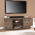Brown and Gold Media Console with Storage S6823