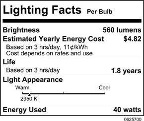 40 Watt T3 Incandescent Light Bulb J305612
