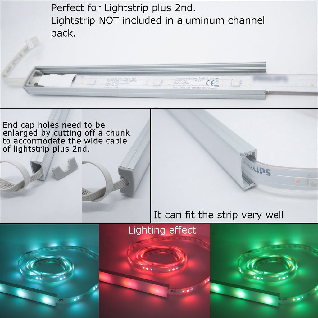 6-Pack 1 Meter LED Strip Aluminum Channels with Diffused Cover J3564