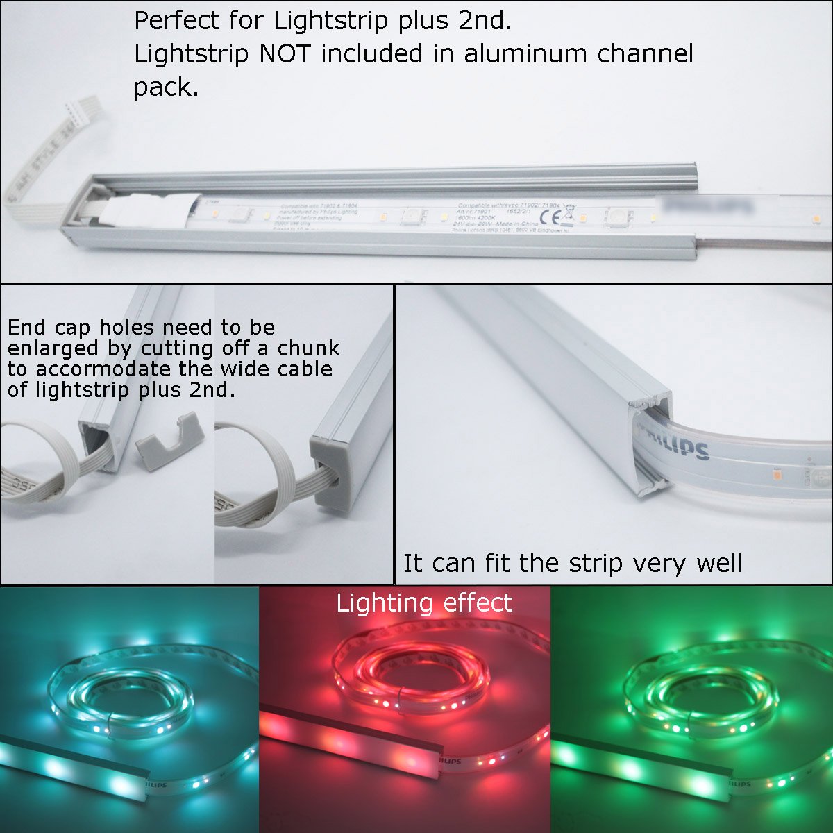 6-Pack 1 Meter LED Strip Aluminum Channels with Diffused Cover J3564