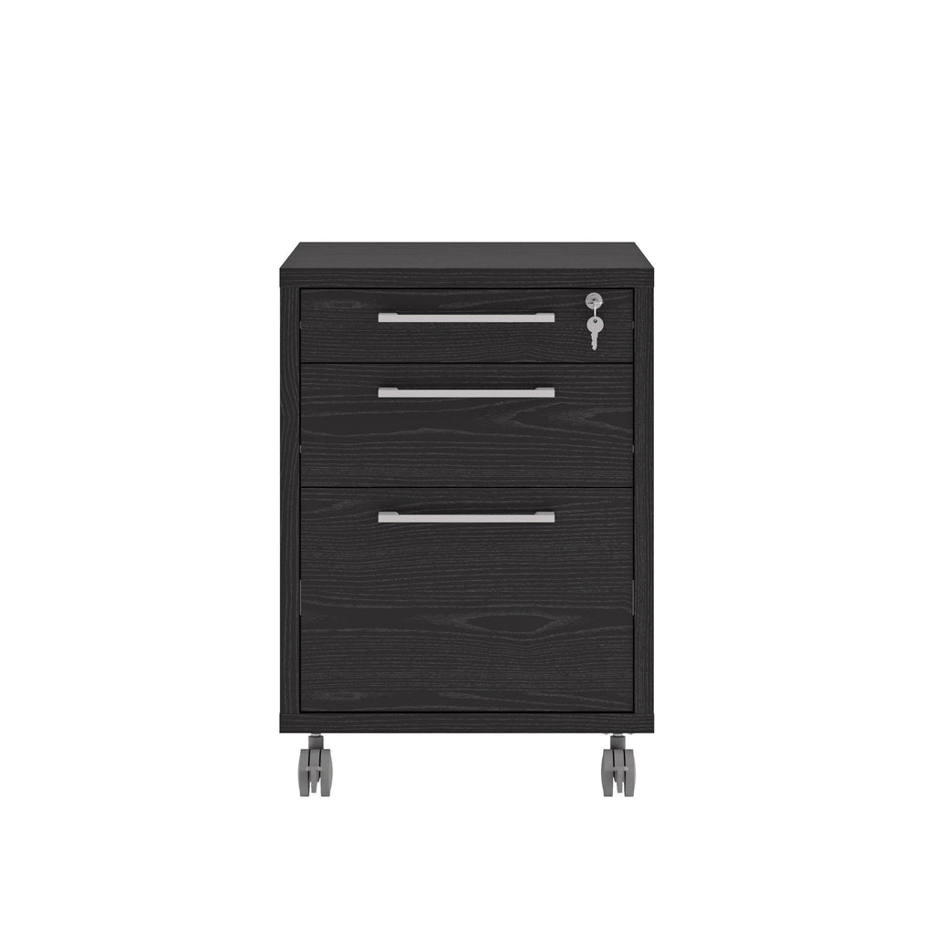 White 3 Drawer Mobile File Cabinet M4129