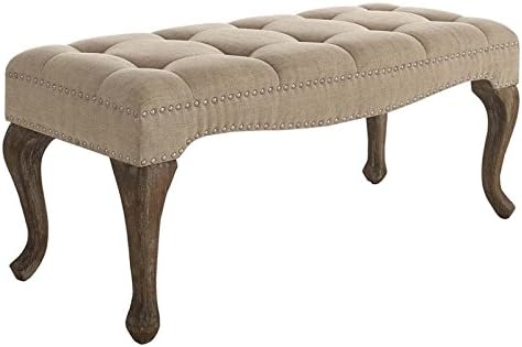 Linen Nailhead Bedroom Bench U71354