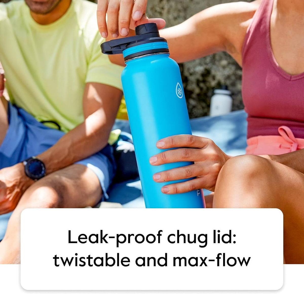24 oz Double Wall Vacuum Insulated Stainless Steel Water Bottles 2-Pack White/Coral M46687