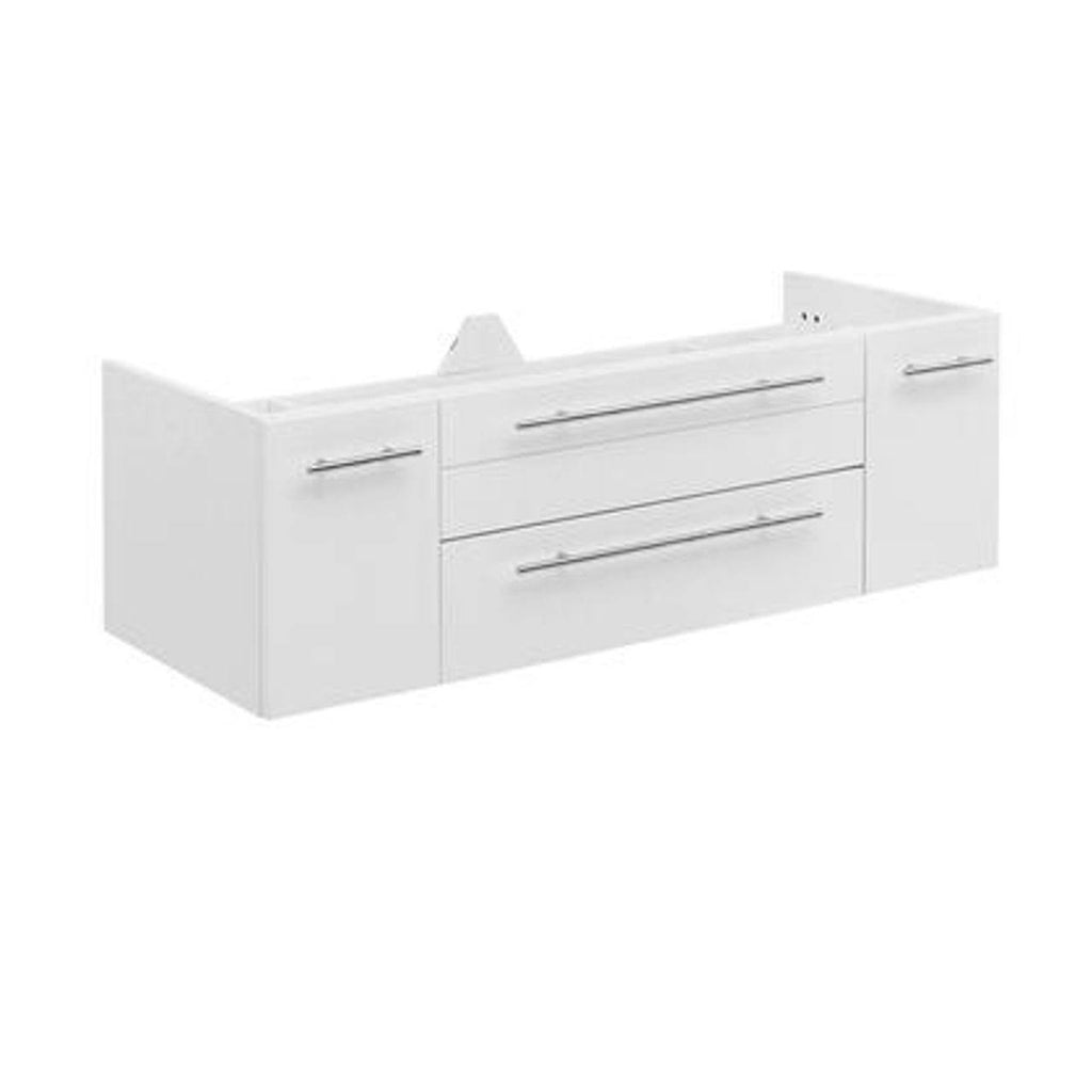 White 48x22 Wall Hung Double Undermount Sink Bathroom Cabinet G46498