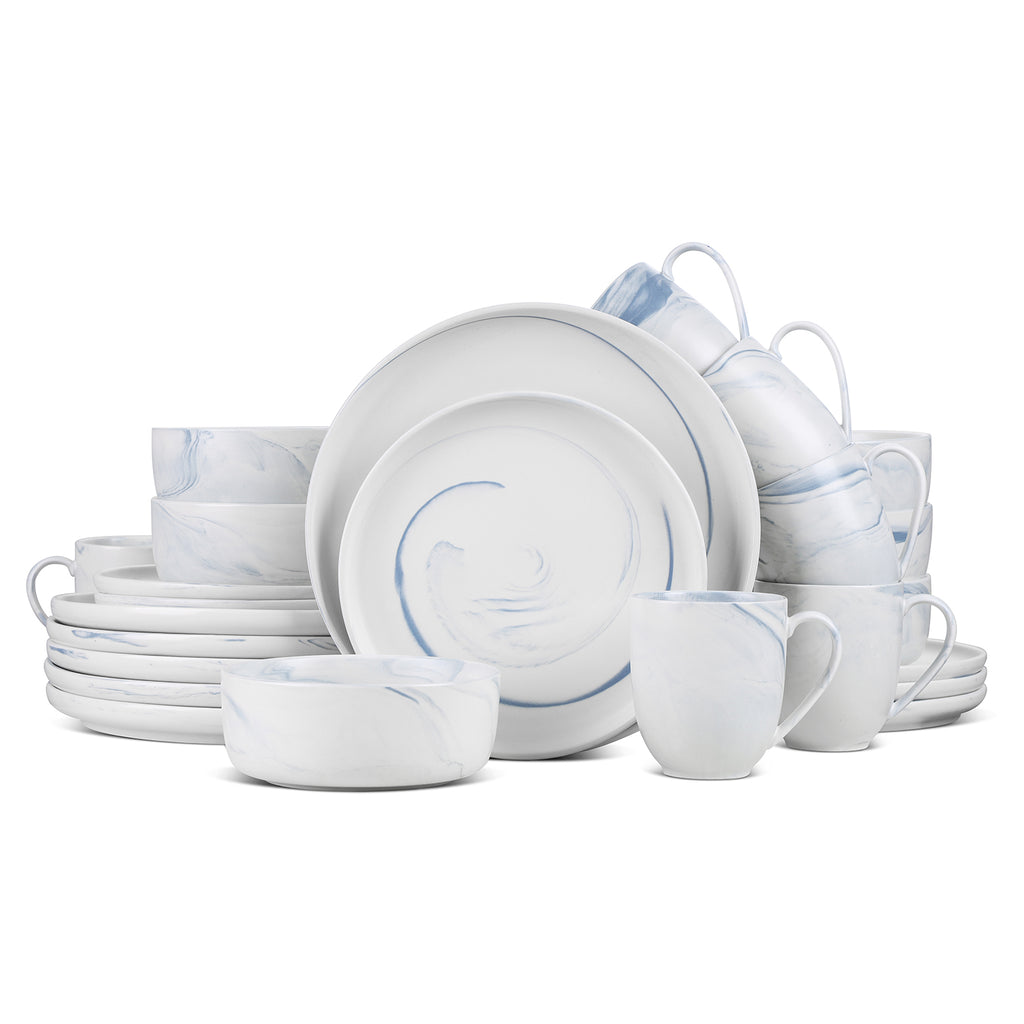24-Piece Porcelain Blue Dinnerware Set Z2726