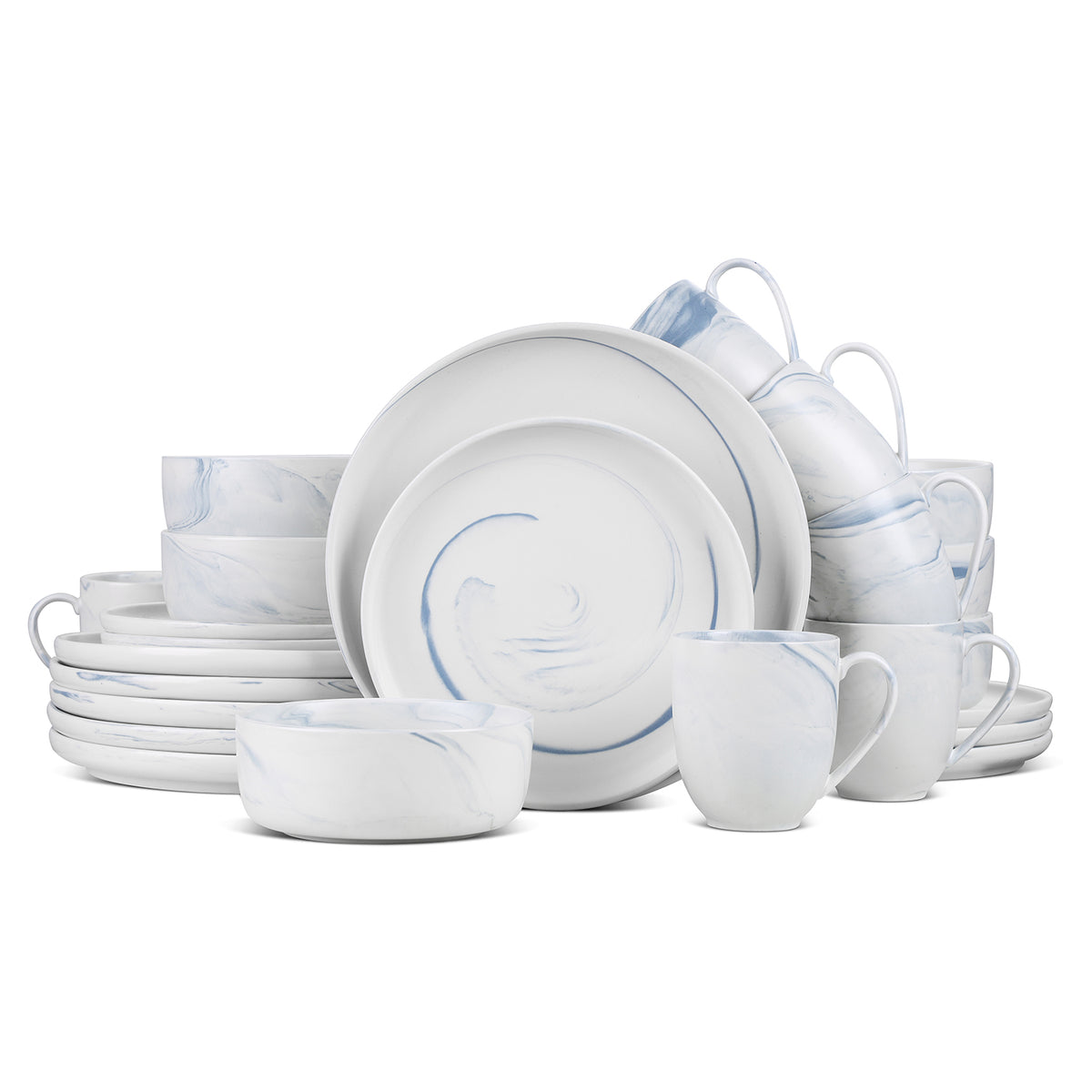 24-Piece Porcelain Blue Dinnerware Set Z2726