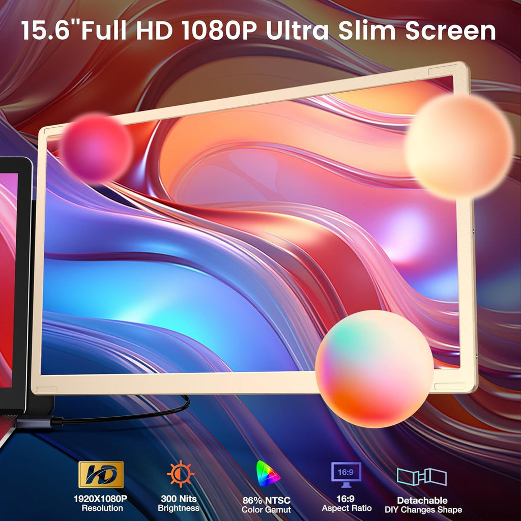 15.6’’ Portable Triple Monitor with IPS FHD 1080P Display G76909