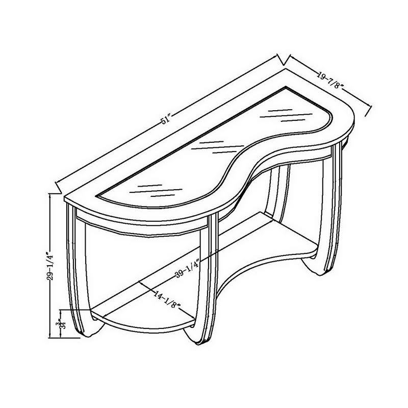 Dark Cherry Curved Console Table P593