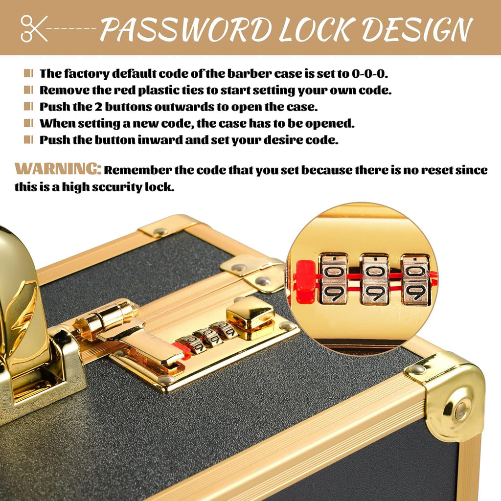 Barber Case with Code Lock Dual Layer 16 x 13 x 6 inch V623