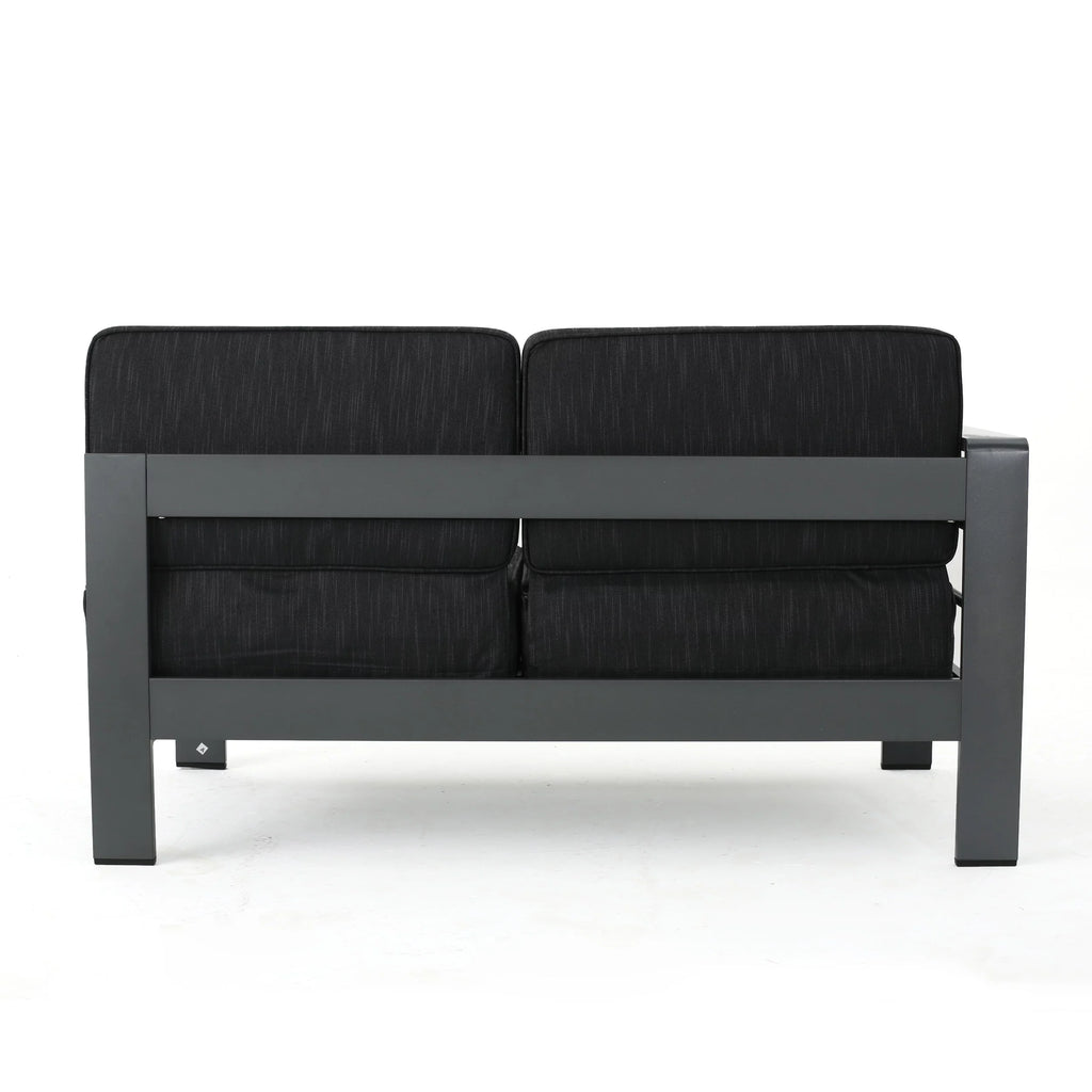 5 Piece Aluminum V-Shape Sectional Sofa Set with Cushions, Grey X6526