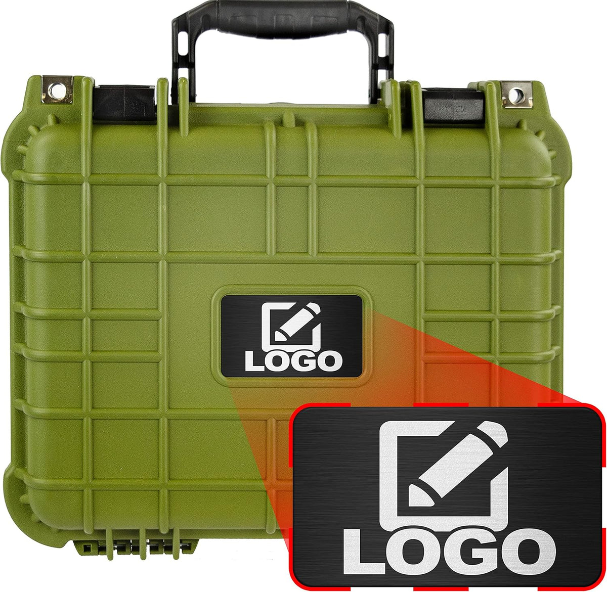 Protective Gear and Camera Hard Case with Foam, Waterproof & Shockproof, 13.37 Inch 11.62 Inch 6 Inch, Neon Green R370