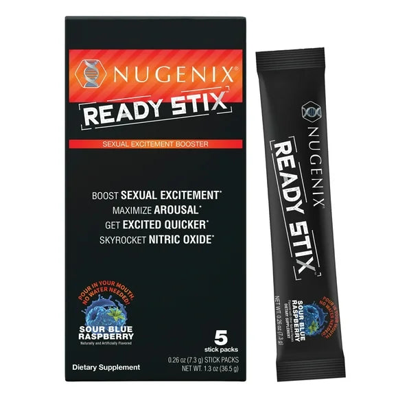 Men's Excitement Booster Supplement 5 Packets Powder Sour Blue Raspberry U74013