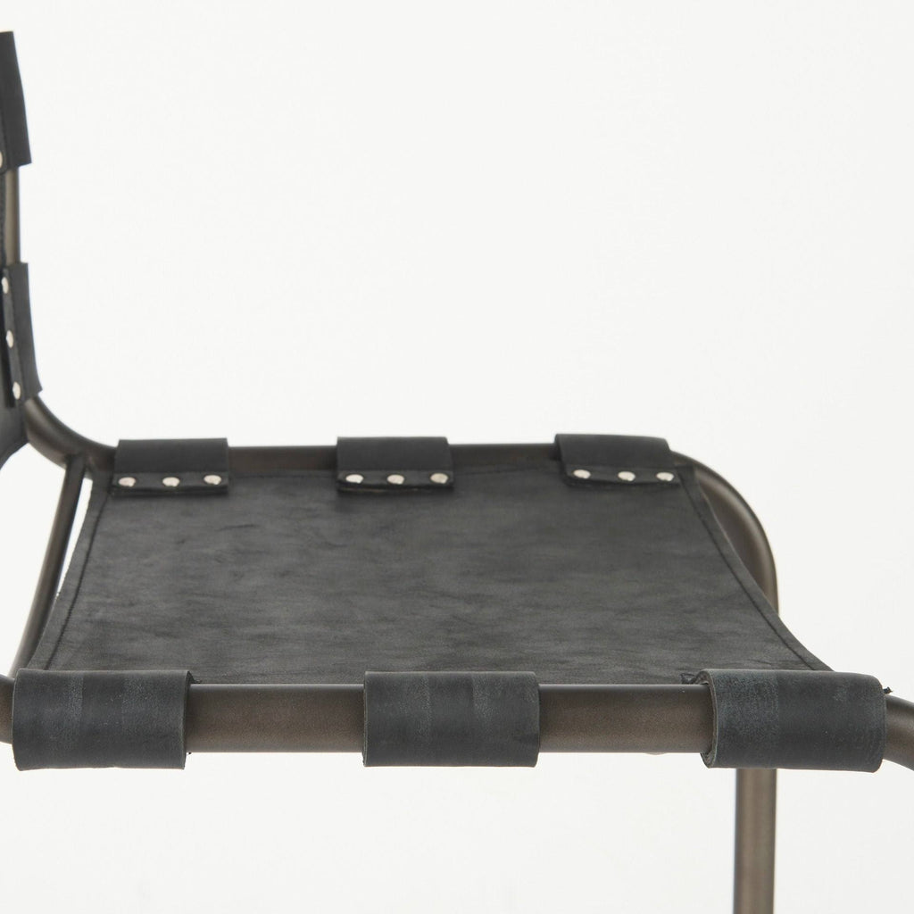 Black Leather Counter Stool Z4960