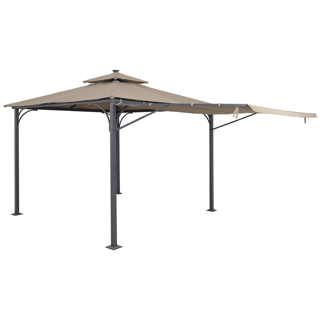 9.8ft. x 9.8ft. Outdoor Patio Gazebo with LED Light, Brown J91082