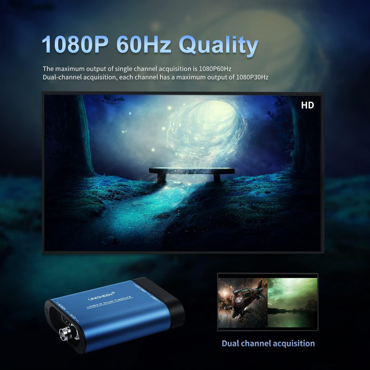 USB 3.0 HDMI SDI Dual Input Capture Card Video Grabber Converter O42642