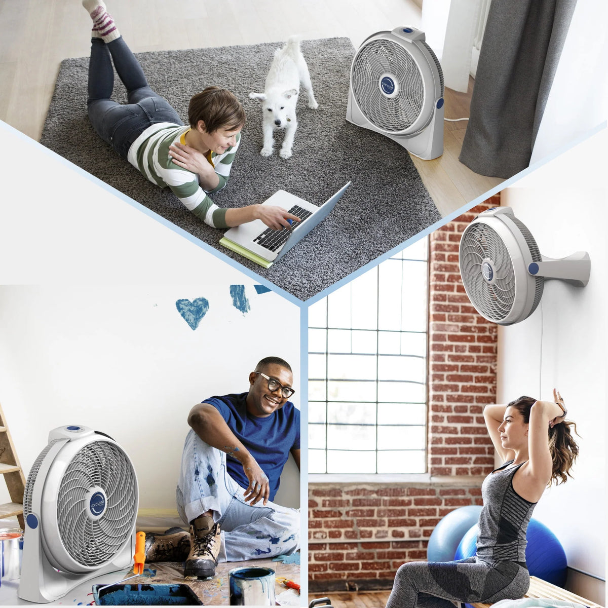 20 Inch Portable Pivoting Fan, White E3819