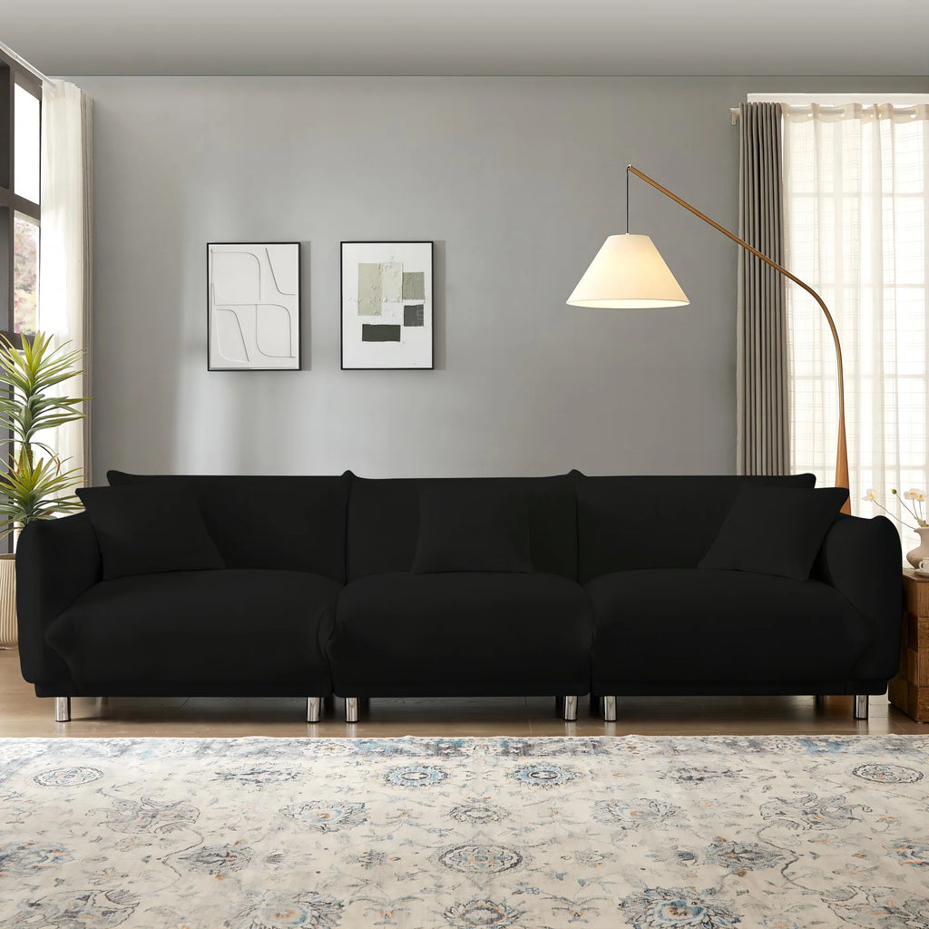 118.5 Inch Deep Seat 3-Seater Sofa with 3 Pillows L8742