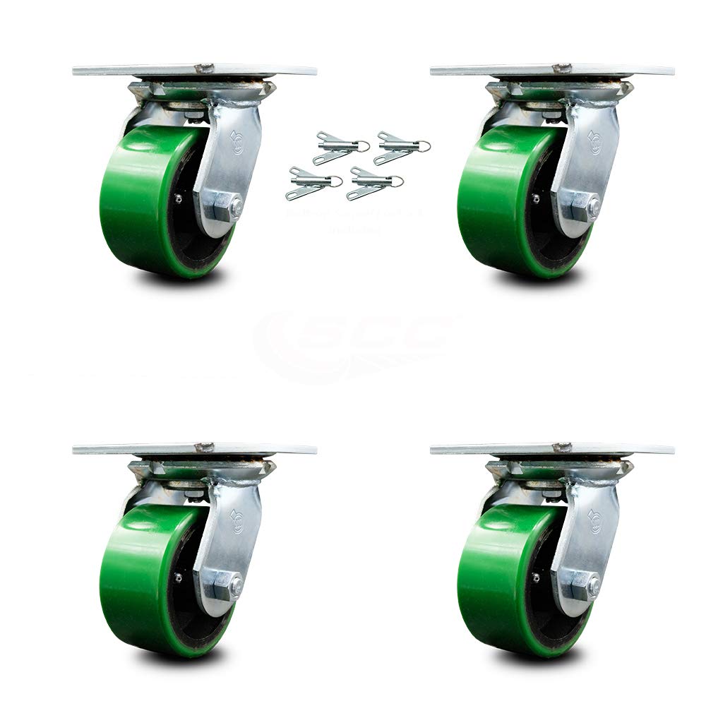 Pack of 2 Swivel Caster with 8 x 2 Green Wheel T13777