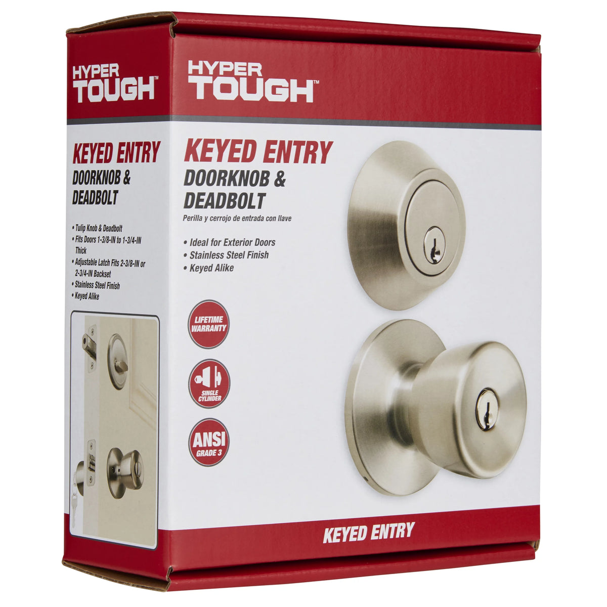 Polished Brass Doorknob and Deadbolt Combo Pack Q3963