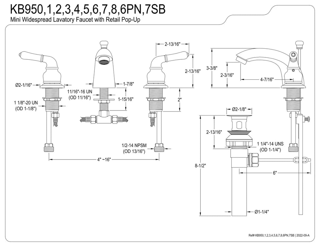Matte Black Mini-Widespread Bathroom Faucet F286
