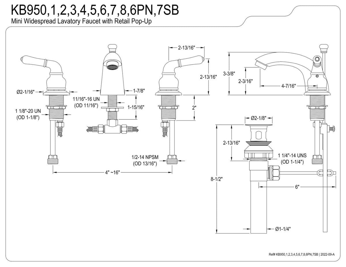 Matte Black Mini-Widespread Bathroom Faucet F286
