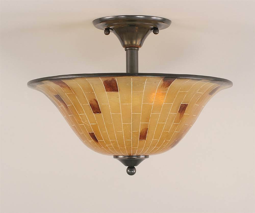 Two Light Semi-Flush Mount Black Copper Z626