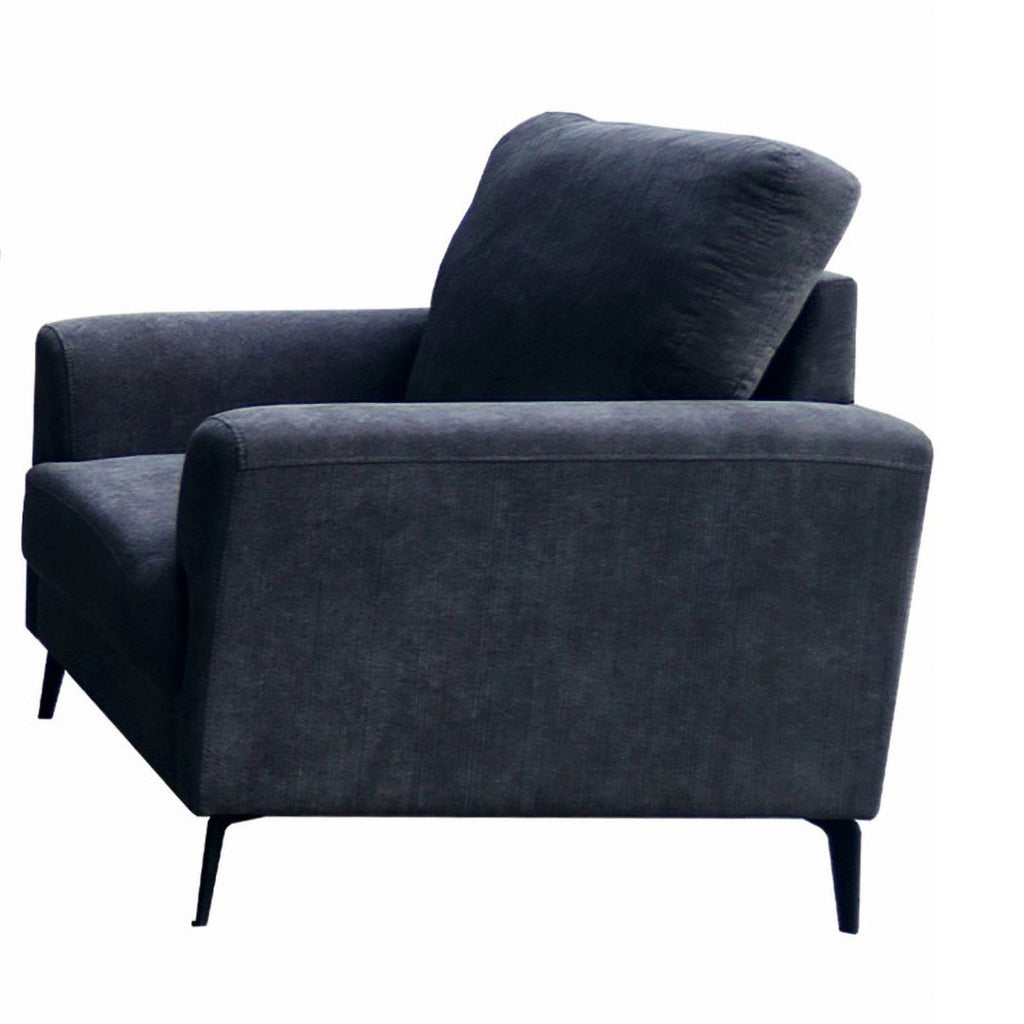 Black Chenille Sofa Loveseat Chair Set G2715