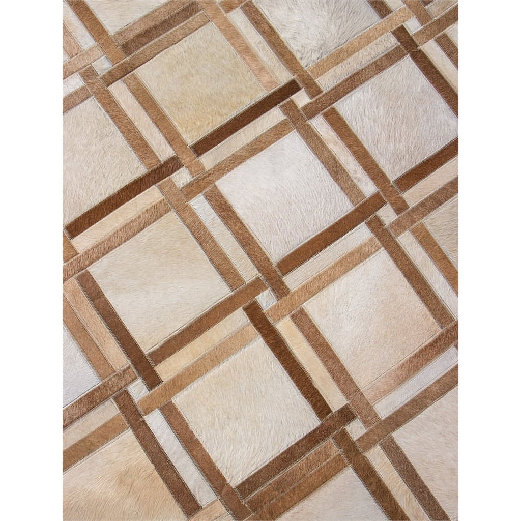 48" x 72" Rectangular Leather Area Rug in Camel Z179570