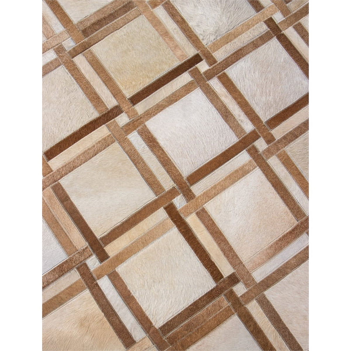 48" x 72" Rectangular Leather Area Rug in Camel Z179570