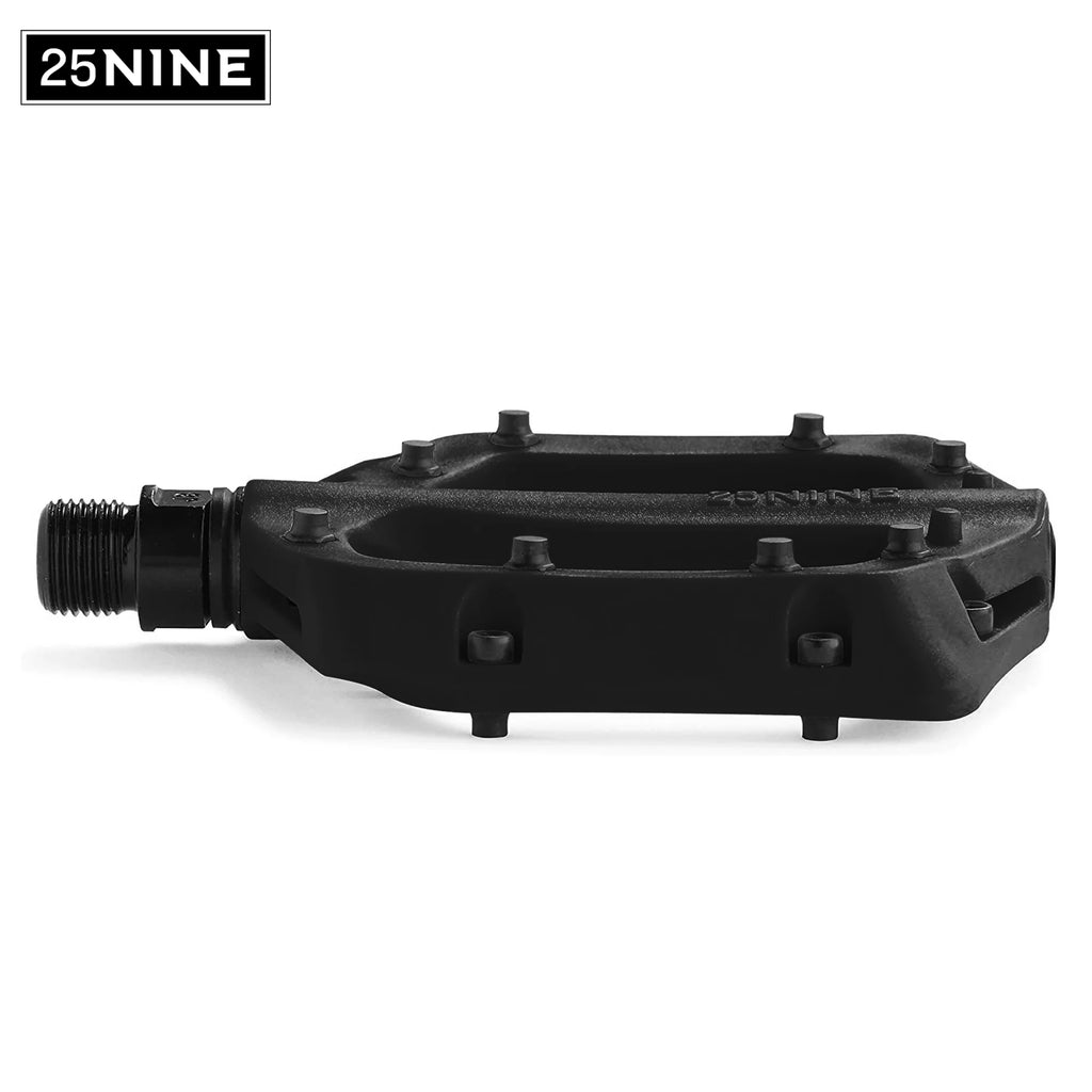 Black Flat Bike Pedals with Metal Traction Pins G6088