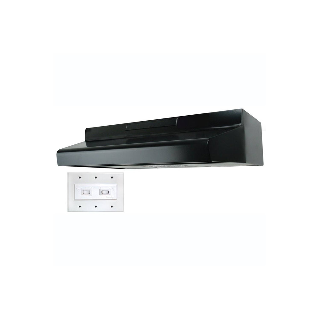 Black Under Cabinet Range Hood with 250 CFM Lighting Energy Star M942792